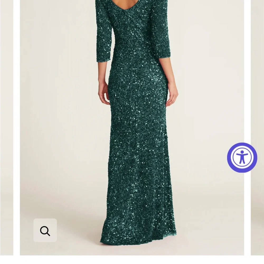 Theia Green Sequin Gown - Picture 2 of 8
